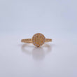 Fingerprint Ring 2.35gr / Size 6 1/4 / White Zircons 18K Yellow Gold &