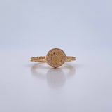 Fingerprint Ring 2.35gr / Size 6 1/4 / White Zircons 18K Yellow Gold &