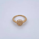 Fingerprint Ring 2.35gr / Size 6 1/4 / White Zircons 18K Yellow Gold &