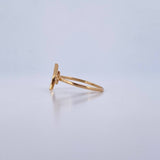 Star and Moon Hug Ring 1.4gr / T7 1/4 / White Zircons 18K Yellow Gold &