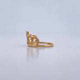 Crown Ring 2.55gr / T6 / White Zircons 18K Yellow Gold &