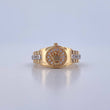 Ring Strap Crown RX 3.5gr / T6 / White Zircons Two 18K Yellow White Golds &