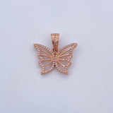 Pendant Butterfly 3.25gr / 2cm / White Zircons 18K Rose Gold &