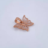 Pendant Butterfly 3.25gr / 2cm / White Zircons 18K Rose Gold &