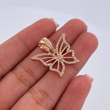 Pendant Butterfly 3.25gr / 2cm / White Zircons 18K Rose Gold &