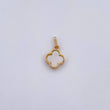 Pendant Clover VCyA 0.95gr / 1.6cm / White Pearl Yellow Gold 18K &