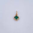 Pendant Clover 1.1gr / 1.5cm / Malachite 18K Yellow Gold &