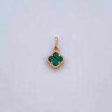 Pendant Clover 1.1gr / 1.5cm / Malachite 18K Yellow Gold &