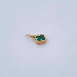 Pendant Clover 1.1gr / 1.5cm / Malachite 18K Yellow Gold &