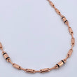 Cadena Rustica Barril 9.8gr / 62.1cm / 4mm Tribal Cauchos Negros Oro Rosa 18K $