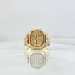 Anillo Sello Cristo 3.95gr / T9 1/4 / Oro Amarillo 18K *