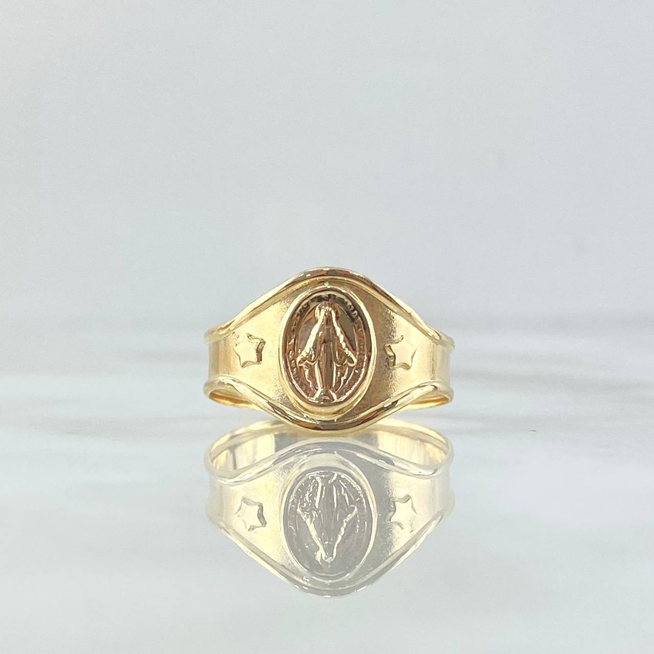 Virgin Miraculous Seal Ring 2.05gr / Size 9 / Matte 18K Yellow Gold