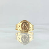 Virgin Miraculous Seal Ring 2.05gr / Size 9 / Matte 18K Yellow Gold