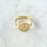 Virgin Miraculous Seal Ring 2.05gr / Size 9 / Matte 18K Yellow Gold