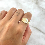 Virgin Miraculous Seal Ring 2.05gr / Size 9 / Matte 18K Yellow Gold