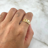 Interlinked Hexagon Ring 2.85gr / T8 / White Zircons 18K Yellow Gold