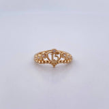 Crown Ring 15s 1.75gr / Size 7 / White Zircons 18K Yellow Gold &