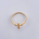 Gothic Cross Ring 1.7gr / T6 1/4 / White Zircons 18K Yellow Gold &