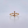Gothic Cross Ring 1.7gr / T6 1/4 / White Zircons 18K Yellow Gold &
