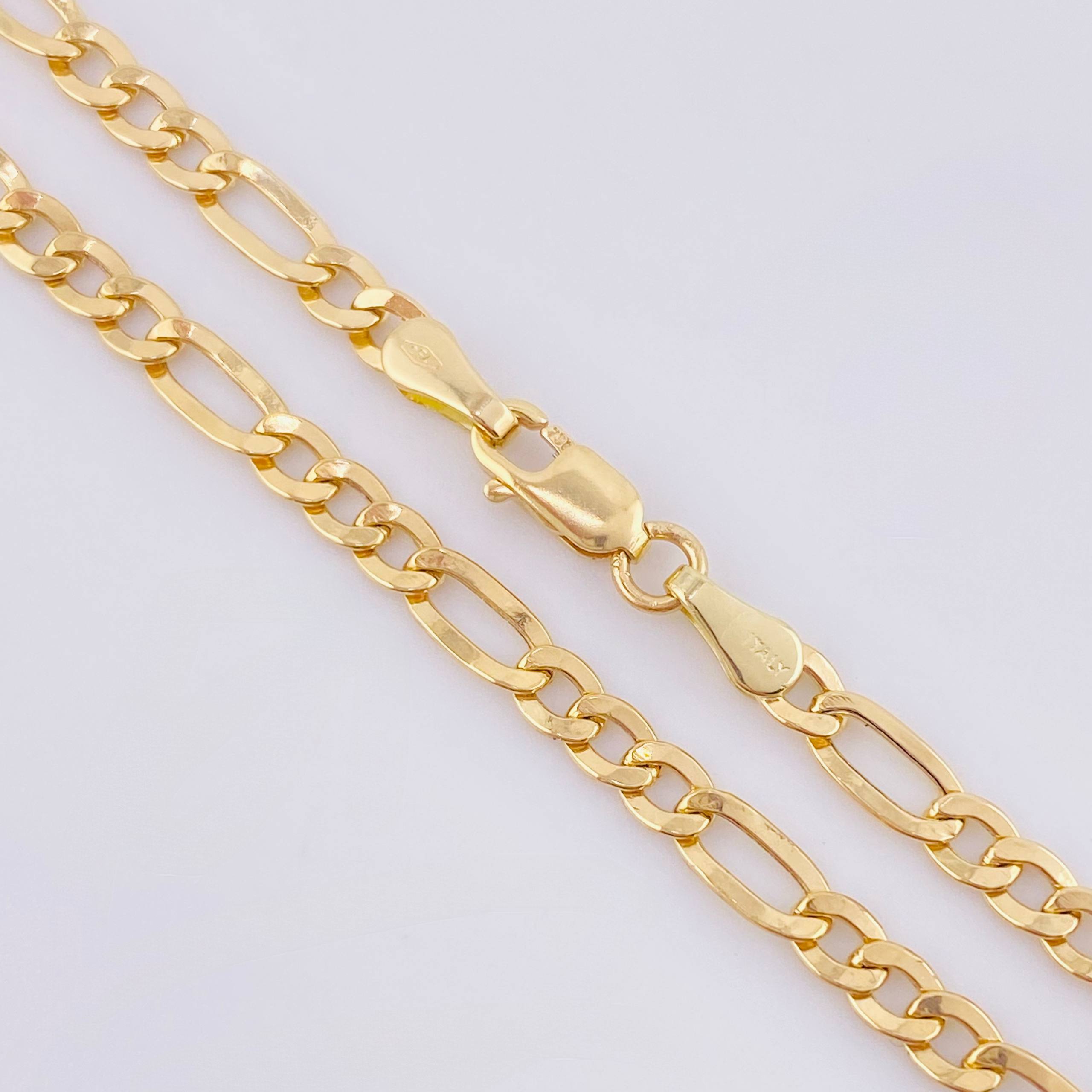 Cadena Figaro 5.1gr / 19 3/4 in / 3.3mm Oro Amarillo +1 18K *