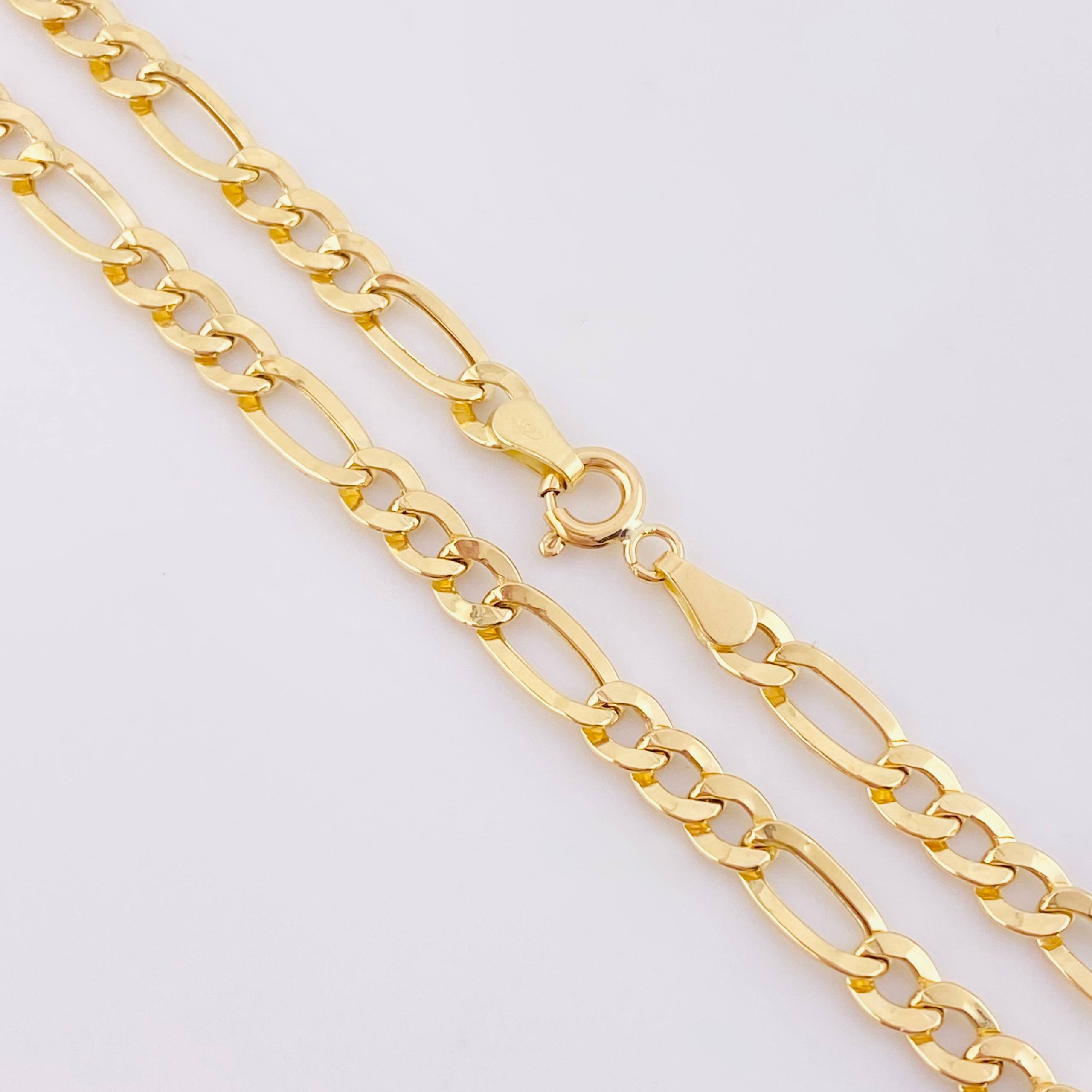 Cadena Figaro 6.65gr / 24 1/2 in / 4.4mm Oro Amarillo +1 18K ©