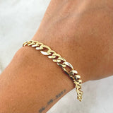 Figaro Bracelet 12.8gr / 8.1in / 6.9mm 18K Gold
