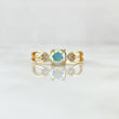 Anillo Tornasol Semi Infinito 2.1gr / T6 1/4 / Circones Blancos Tornasol Oro Amarillo 18K