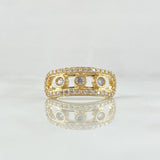Ring Track Trio of Bubbles 3gr / T7 3/4 / White Zirconia Yellow Gold 18K