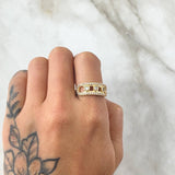 Ring Track Trio of Bubbles 3gr / T7 3/4 / White Zirconia Yellow Gold 18K