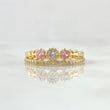 Anillo Corona 15s Pattek 2.55gr / T6 1/2 / Circones Blancos Rosados Oro Amarillo 18K