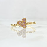 Heart Sphere Ring 2.1gr / T6 1/2 / Lilac Zirconia Yellow Gold 18K *