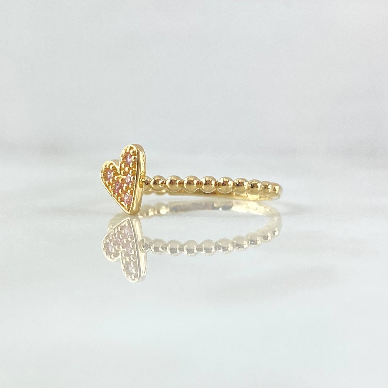 Heart Sphere Ring 2.1gr / T6 1/2 / Lilac Zirconia Yellow Gold 18K *