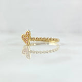 Heart Sphere Ring 2.1gr / T6 1/2 / Lilac Zirconia Yellow Gold 18K *