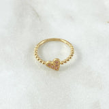 Heart Sphere Ring 2.1gr / T6 1/2 / Lilac Zirconia Yellow Gold 18K *