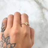 Heart Sphere Ring 2.1gr / T6 1/2 / Lilac Zirconia Yellow Gold 18K *