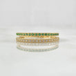 Double Rail Churumbela Ring 2.05gr / T7 / White Green Zircons Yellow Gold 18K *