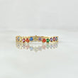 Anillo Churumbela Ondulada 1.15gr / T7 1/2 / Circones Multicolor Oro Amarillo 18K *