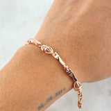 Pulso Rustico Dubai Entorchado 19.35gr / 19cm / 4mm Oro Rosa 18K ©