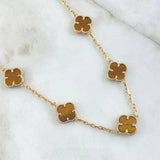 Cadena Aro Seguido Trebol 29.35gr / 55cm / 2mm Ojo De Tigre Oro Amarillo 18K ©