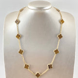 Cadena Aro Seguido Trebol 29.35gr / 55cm / 2mm Ojo De Tigre Oro Amarillo 18K ©