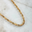 Cadena Rustica Trebol 97.55gr / 65cm / 6.7mm Circones Negros Oro Amarillo 18K ©