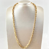 Cadena Rustica Trebol 97.55gr / 65cm / 6.7mm Circones Negros Oro Amarillo 18K ©