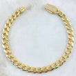 Cuban Links Bracelet 12.3gr / 21cm / 7mm White Zircon Box Yellow Gold +0 18K ©