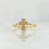 Cross Ring Spheres 1.75gr / T5 3/4 / White Zirconia Yellow Gold 18K *