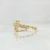 Cross Ring Spheres 1.75gr / T5 3/4 / White Zirconia Yellow Gold 18K *