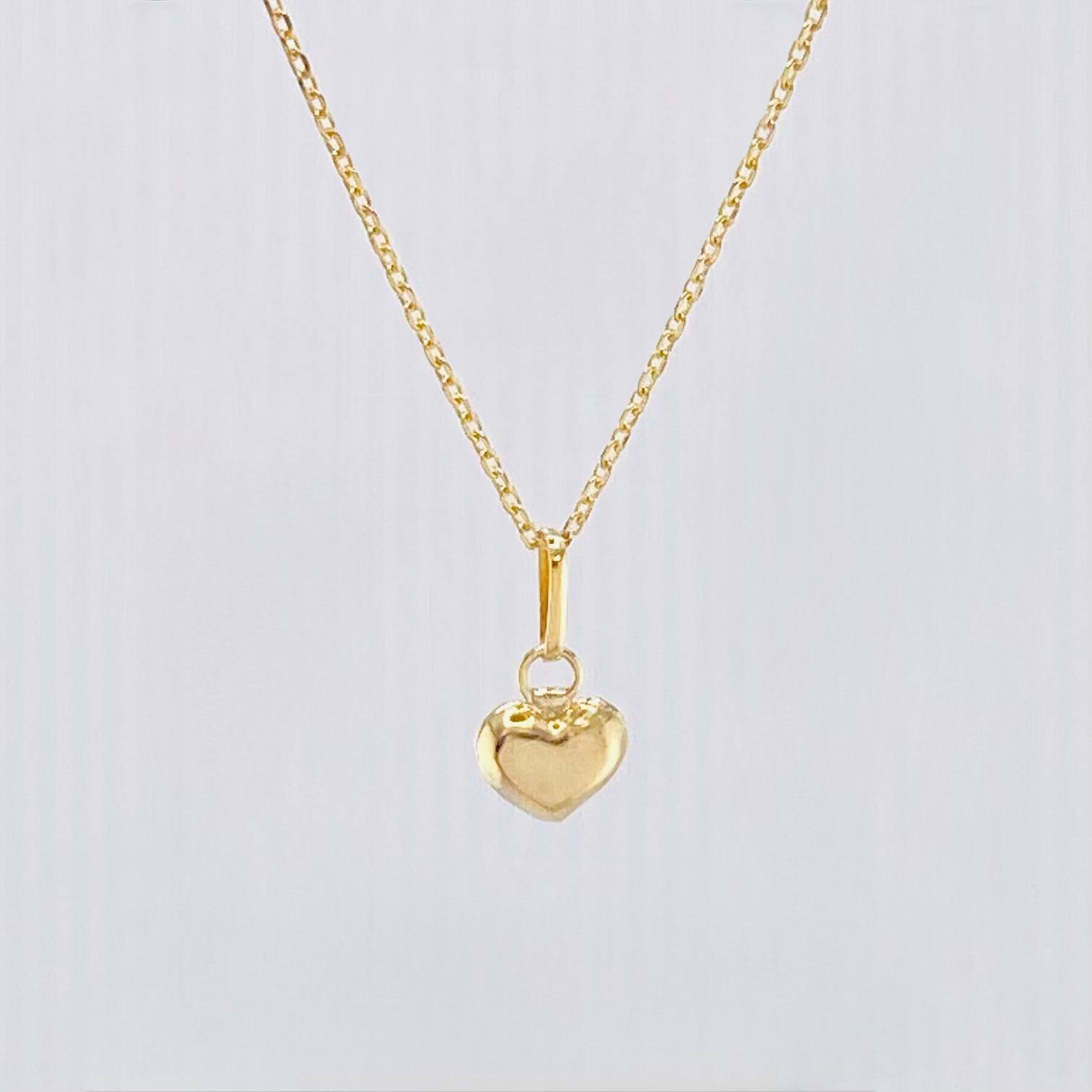 Set Cadena Aro Seguido + Dije Corazón / 0,95gr / 17 3/4 in Oro Amarillo 18K