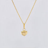 Set Cadena Aro Seguido + Dije Corazón / 0,95gr / 17 3/4 in Oro Amarillo 18K