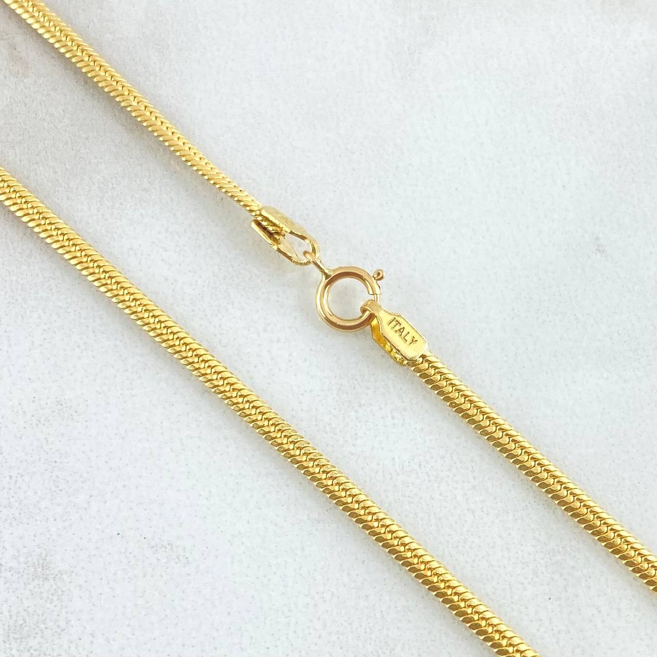 Cadena Serpiente 8.1gr / 17 3/4 in / 2.1mm Oro Amarillo +3 18K *