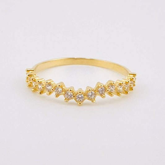 Anillo Ola Curva Tupida 1.3gr / T6 1/2 / Oro Amarillo 18K