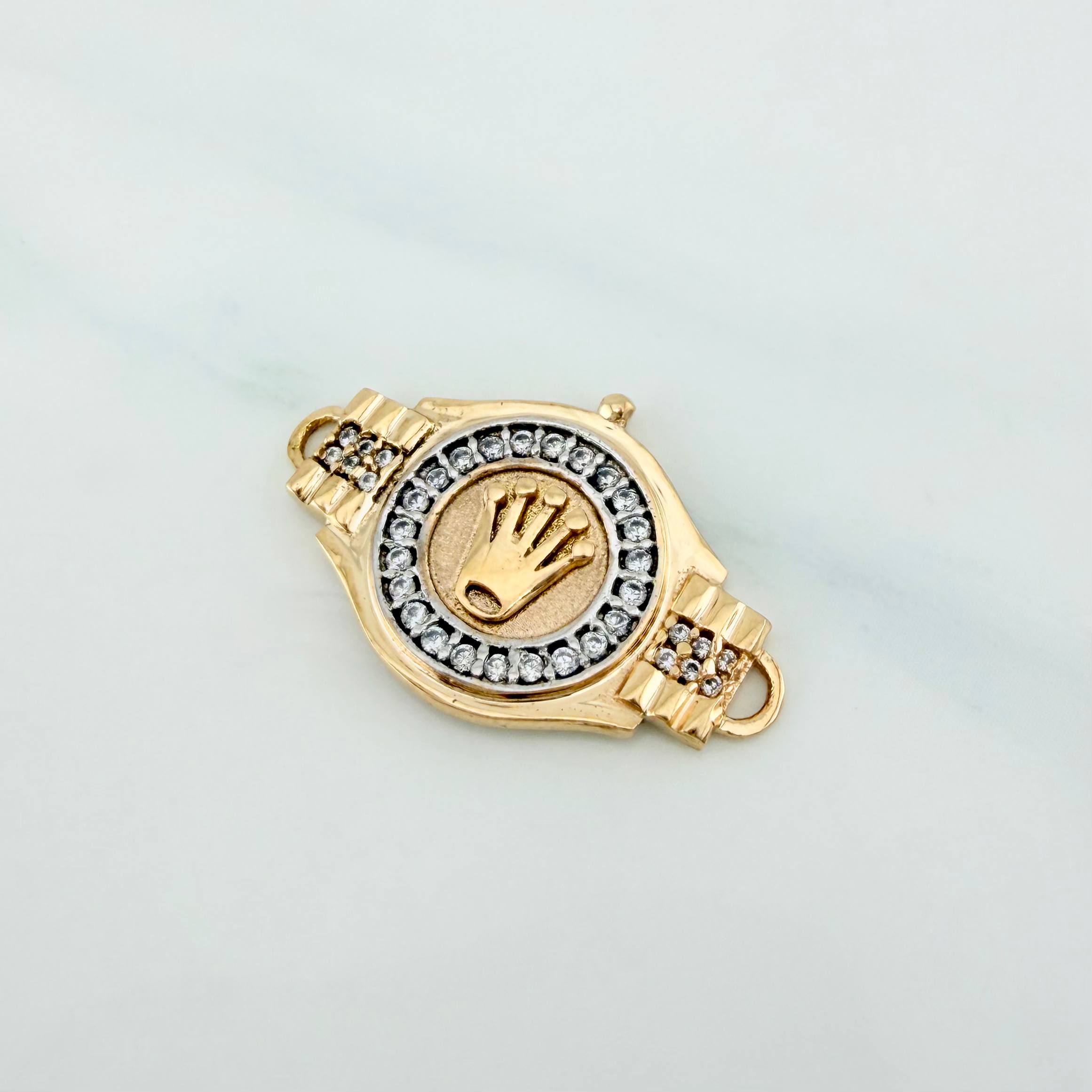 Charm Crown 3.2 g / 1 in Two Yellow White Gold 18K